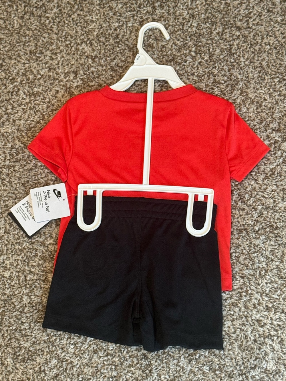 Nike Toddler 2-Piece Just Do It T-Shirt & Shorts Set Red Black 12M NWT - Picture 2 of 4